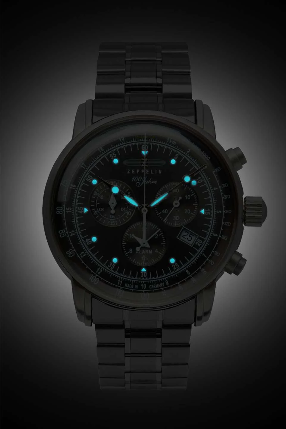 100 Jahre Chronograph Black with Metal Bracelet | Black Dial - Image 2