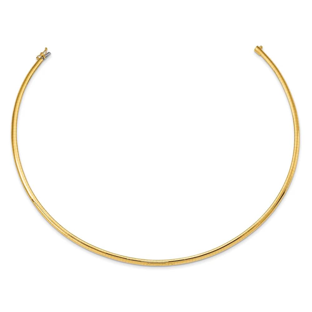 14k 4mm Domed Omega Necklace 1451 |  Dial - Image 3