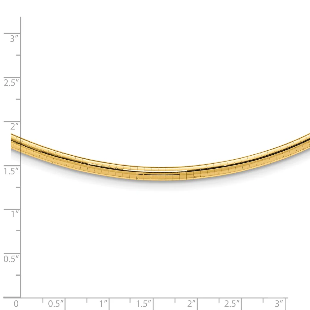 14k 4mm Domed Omega Necklace 1451 |  Dial - Image 4