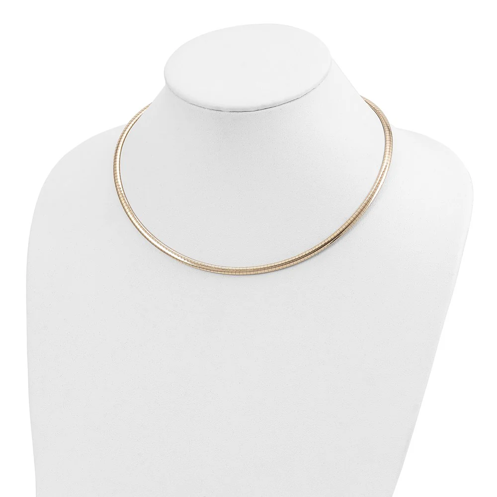 14k 4mm Domed Omega Necklace 1451 |  Dial - Image 5