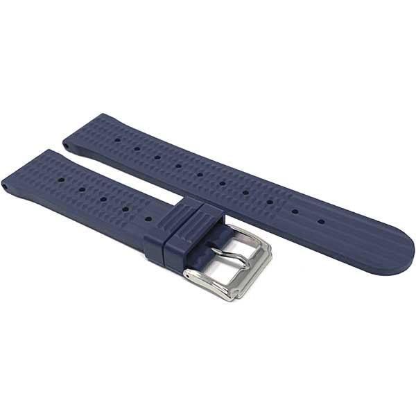 2 Pack - Vintage Rubber Diver Watch Bands ��� Tropical and Waffle Blue, 20mm | Dial - Image 2
