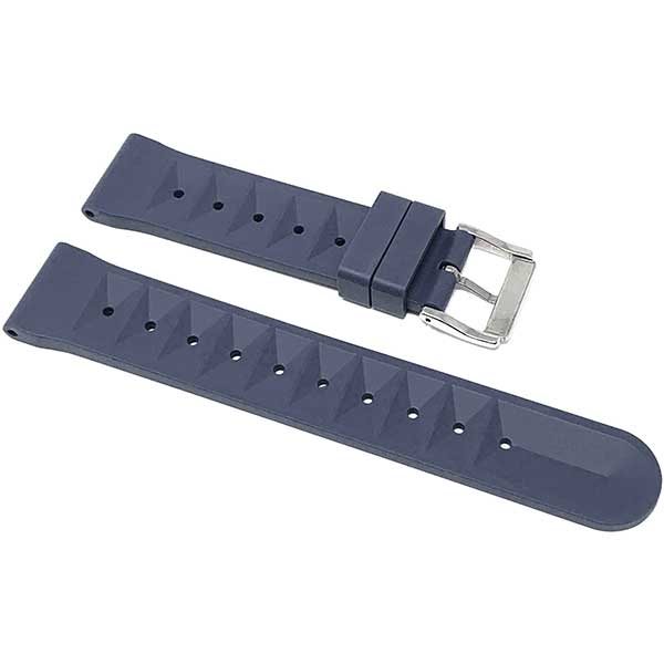 2 Pack - Vintage Rubber Diver Watch Bands ��� Tropical and Waffle Blue, 20mm | Dial - Image 3