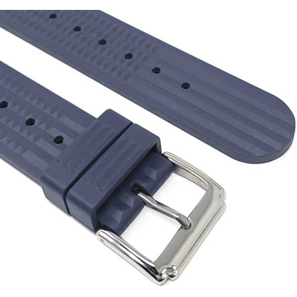 2 Pack - Vintage Rubber Diver Watch Bands ��� Tropical and Waffle Blue, 20mm | Dial - Image 5