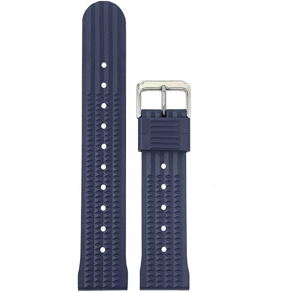 2 Pack - Vintage Rubber Diver Watch Bands ��� Tropical and Waffle Blue, 20mm | Dial - Image 6