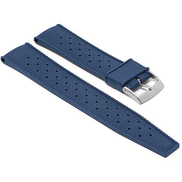2 Pack - Vintage Rubber Diver Watch Bands ��� Tropical and Waffle Blue, 20mm | Dial - Image 7