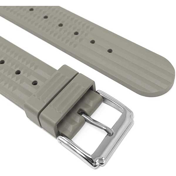2 Pack - Vintage Rubber Diver Watch Bands ��� Tropical and Waffle Black and Grey, 20mm |  Dial - Image 2