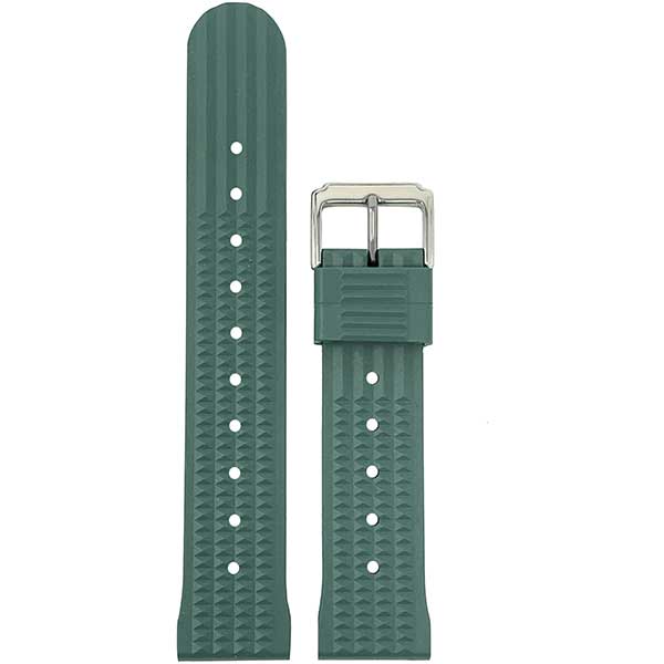 2 Pack - Vintage Rubber Diver Watch Bands ��� Tropical and Waffle Green, 20mm |  Dial - Image 2