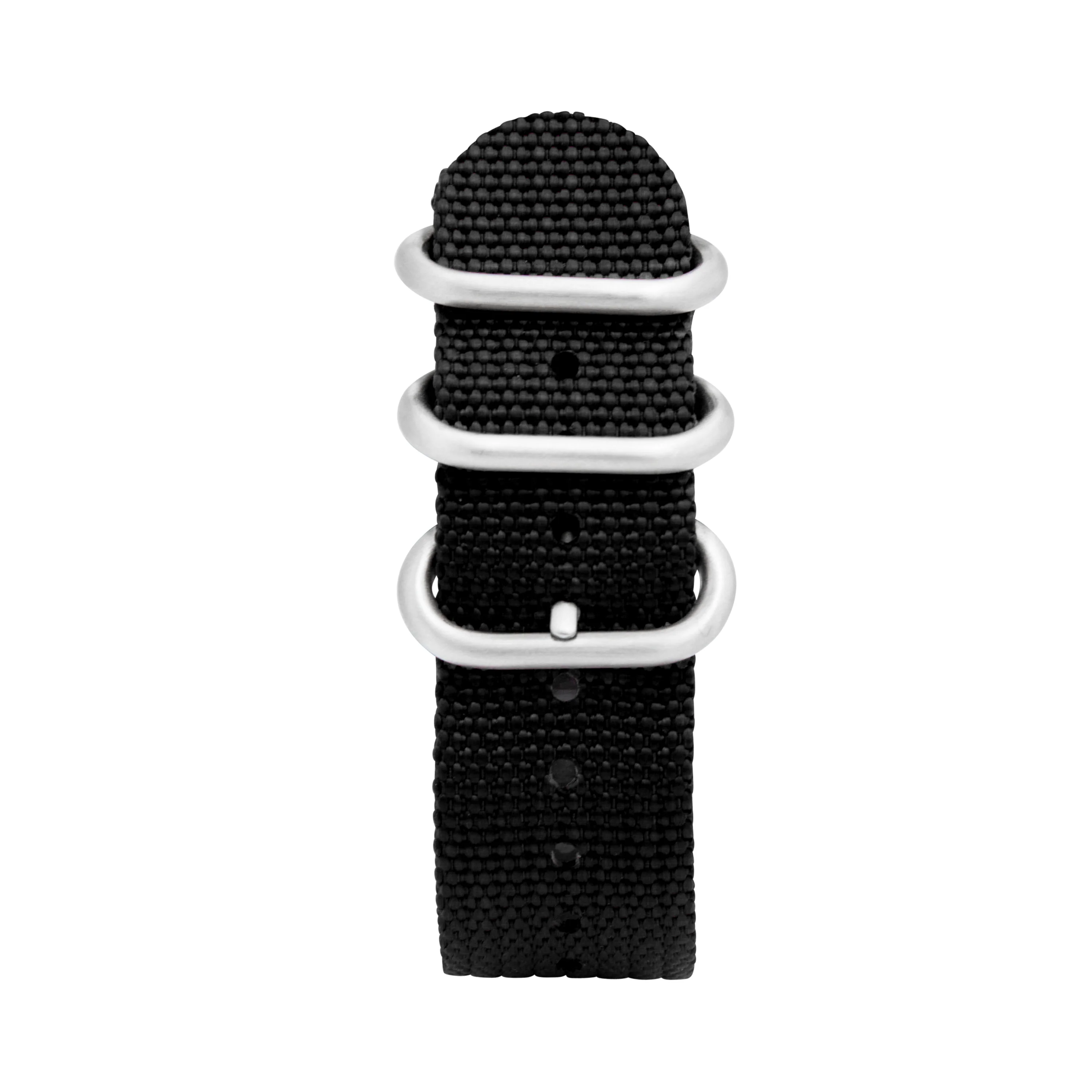 2 Piece Nylon Zulu Band for Apple Watch Series 8/7/6/5/4/3/2/1/SE Black (38mm | 40mm | 41mm) | Dial - Image 3
