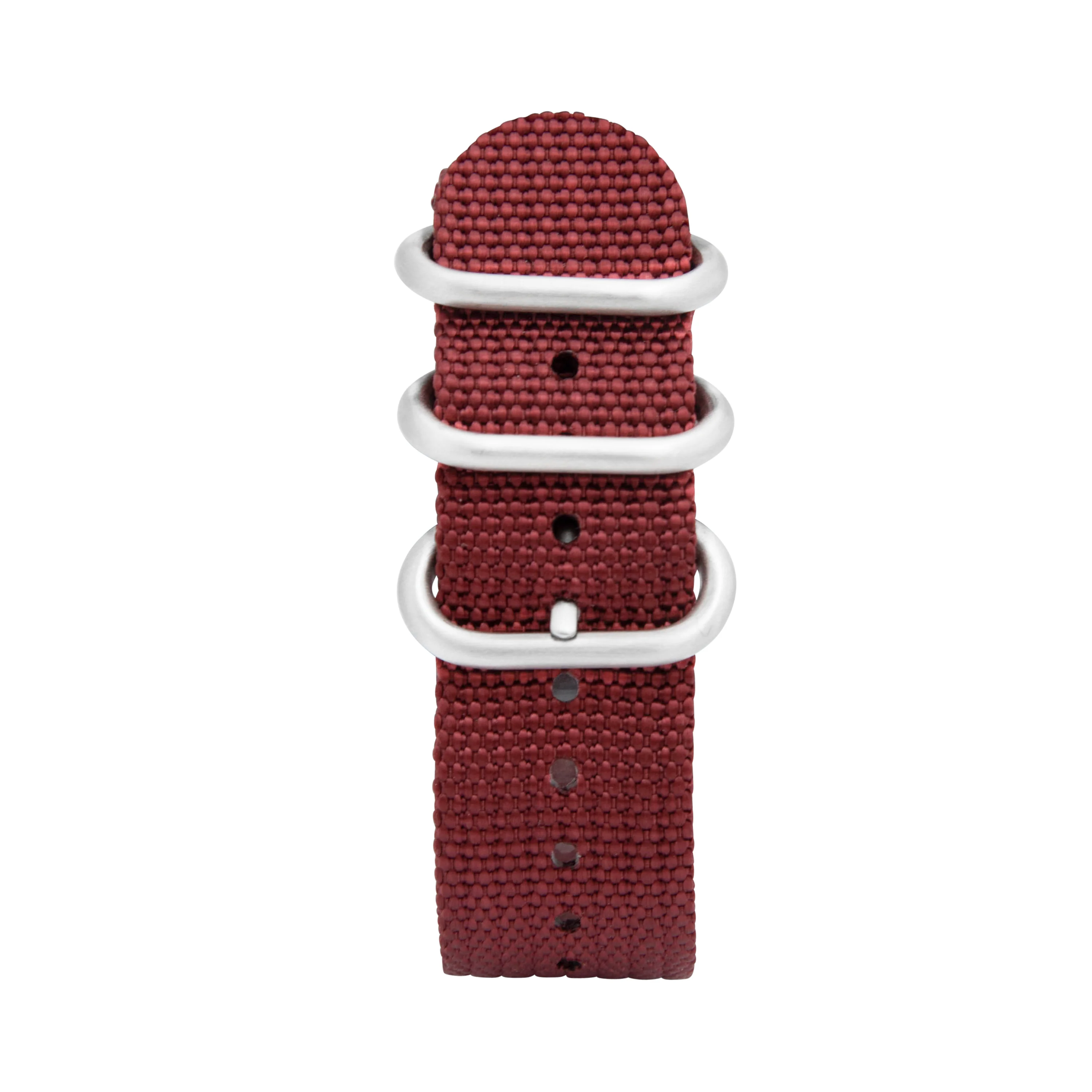 2 Piece Nylon Zulu Band for Apple Watch Ultra & Series 8/7/6/5/4/3/2/1/SE Burgundy (42mm | 44mm | 45mm | 49mm) | Dial - Image 3