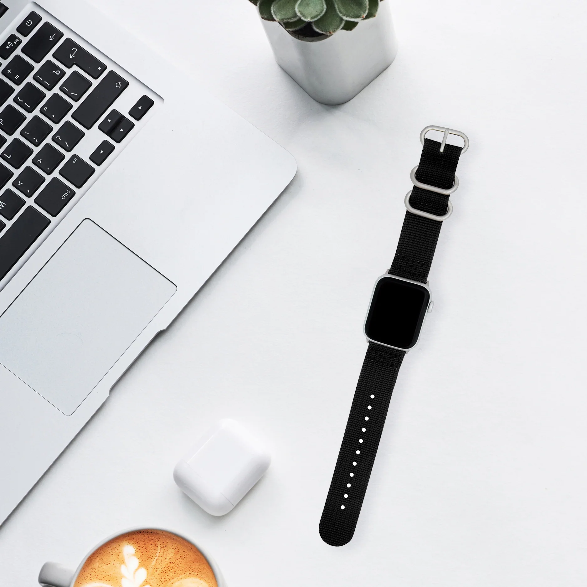 2 Piece Nylon Zulu Band for Apple Watch Ultra & Series 8/7/6/5/4/3/2/1/SE Black (42mm | 44mm | 45mm | 49mm) | Dial - Image 4