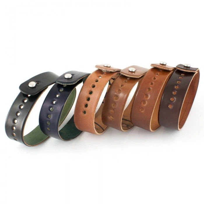 22mm Button stud watch band (cordovan) Color 8 (Deep Burgundy) | Dial - Image 2