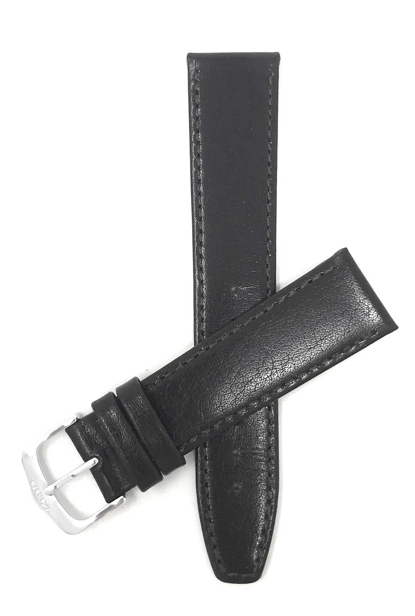 300 | 18mm Brown Italian Leather Watch Band - Classic - Flat 18mm / Brown / Silver Buckle | Dial