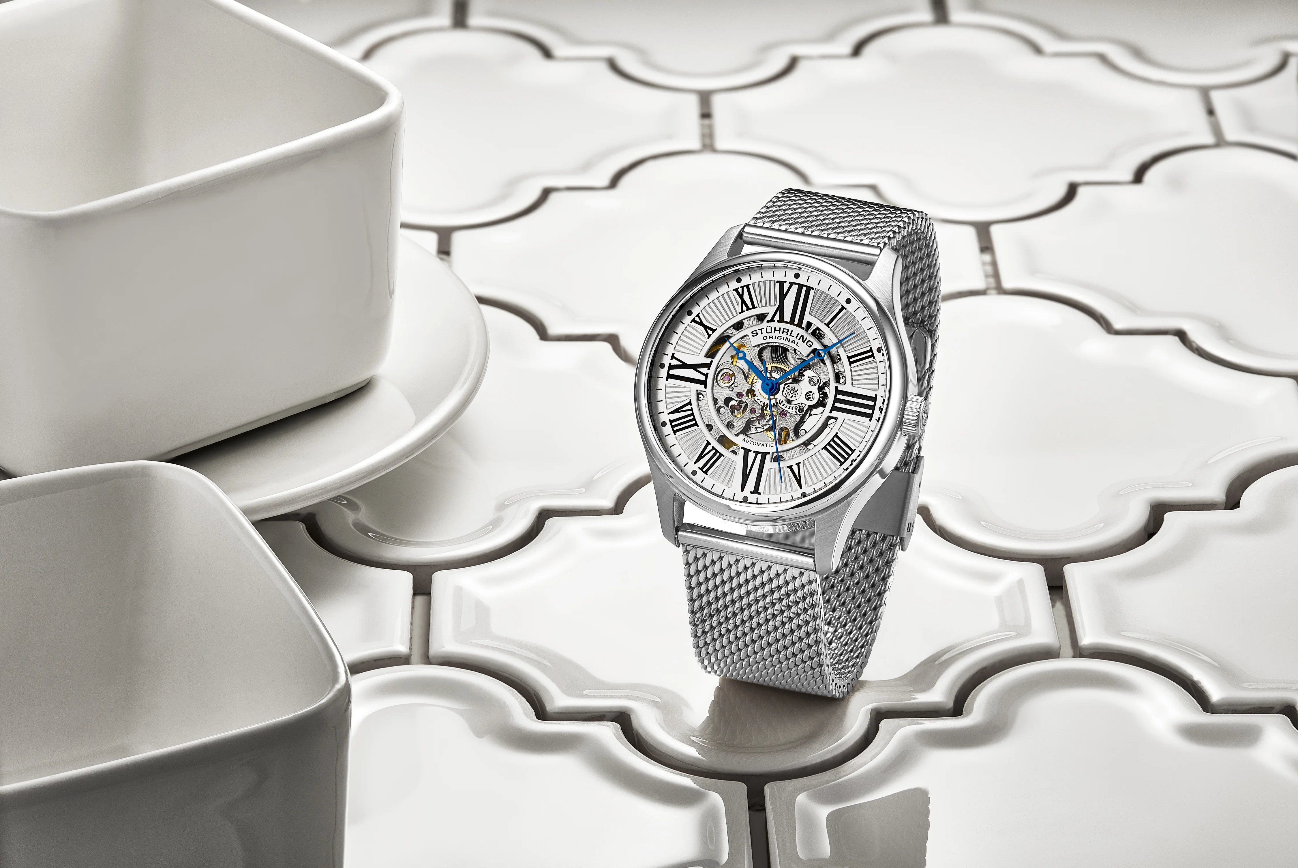 3942M Automatic 42mm Skeleton Silver/Stainless Steel | Silver Dial - Image 3