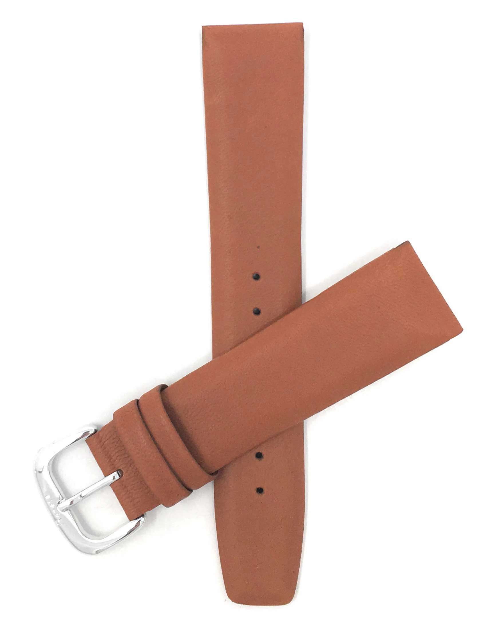 415 | 20mm Tan Leather Watch Band - Classic - Padded 20mm / Tan / Silver Buckle | Dial