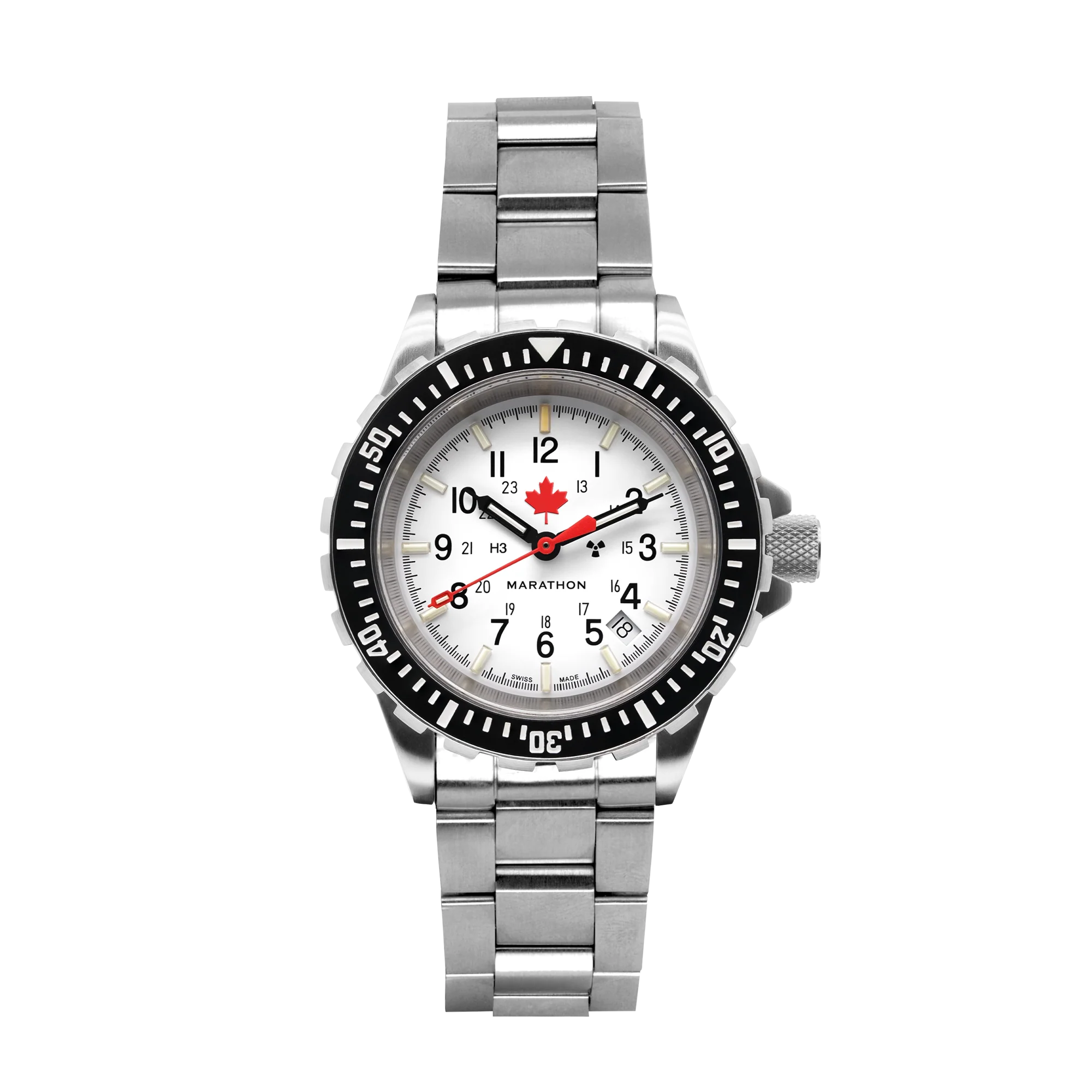 41MM ARCTIC RED MAPLE LARGE DIVERS AUTOMATIC (GSAR) WITH STAINLESS STEEL BRACELET RED MAPLE ARCTIC GSAR | White Dial