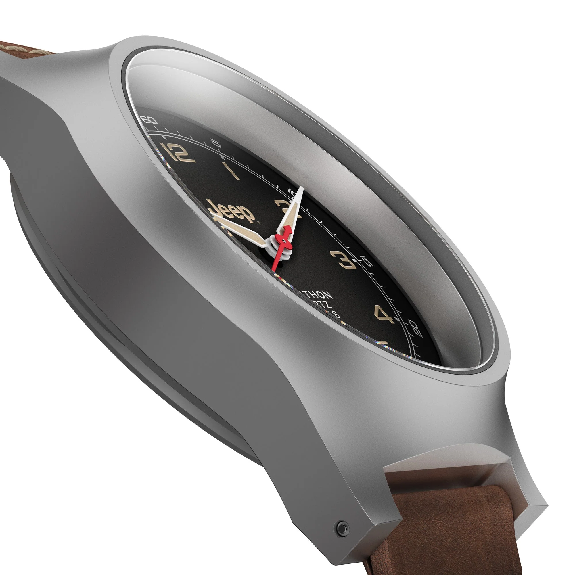 41mm JEEP WILLYS VINTAGE OFFICER'S QUARTZ COLOUR: SS/HERITAGE 3PC CRAZY HORSE LEATHER JEEP GPQ | Black Dial - Image 3