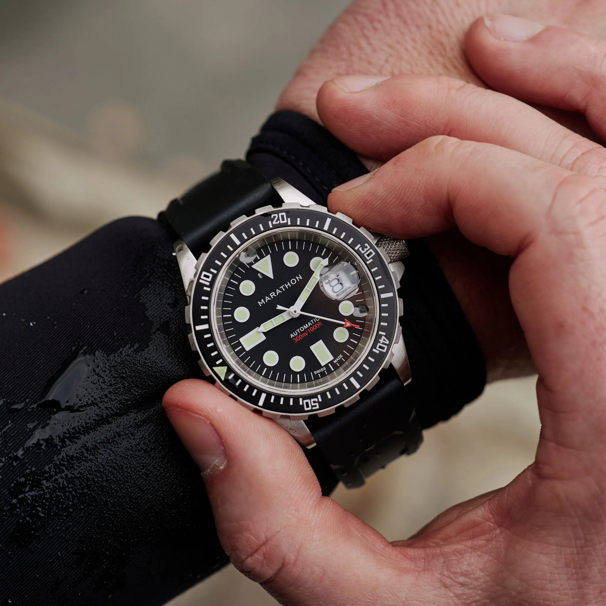 41mm OSAR-D Type I - Diver's Automatic 41mm OSAR-D ON RUBBER STRAP | Black Dial - Image 3