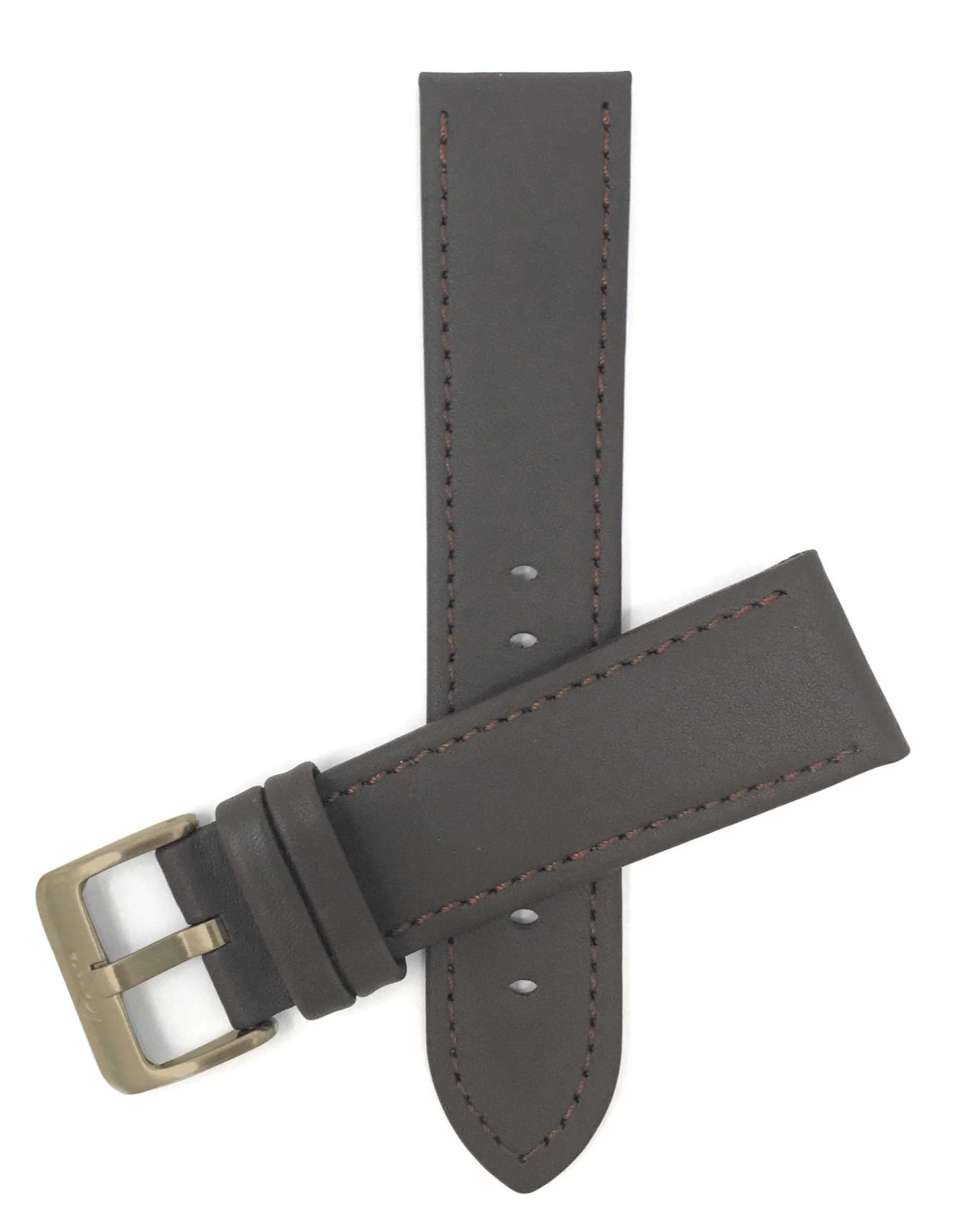 423 | 18mm Brown Italian Leather Watch Band - Classic - Semi-Padded 18mm / Brown / Gold Buckle | Dial