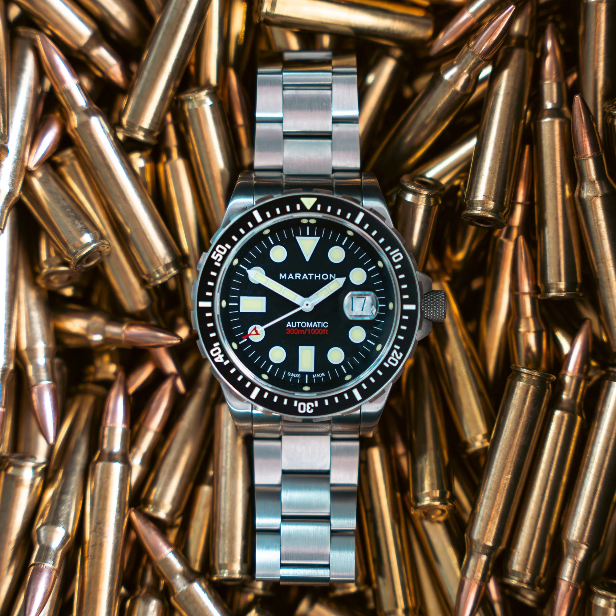 46mm OSAR-D 46mm Original SAR w/ Date with Stainless Steel Bracelet (OSAR-D) Black Dial - Image 2