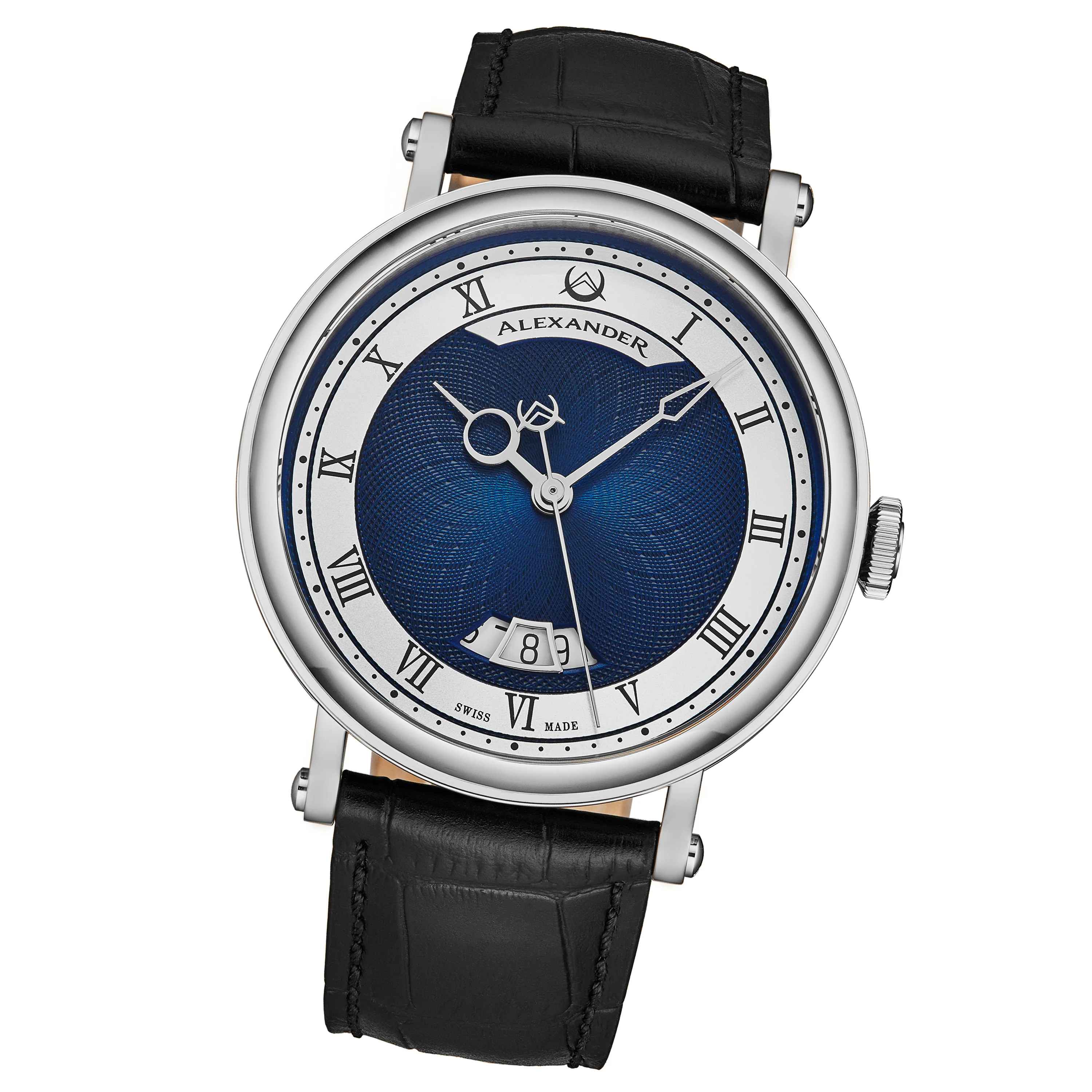 A153-02 Black/Leather | Navy Blue Dial - Image 6