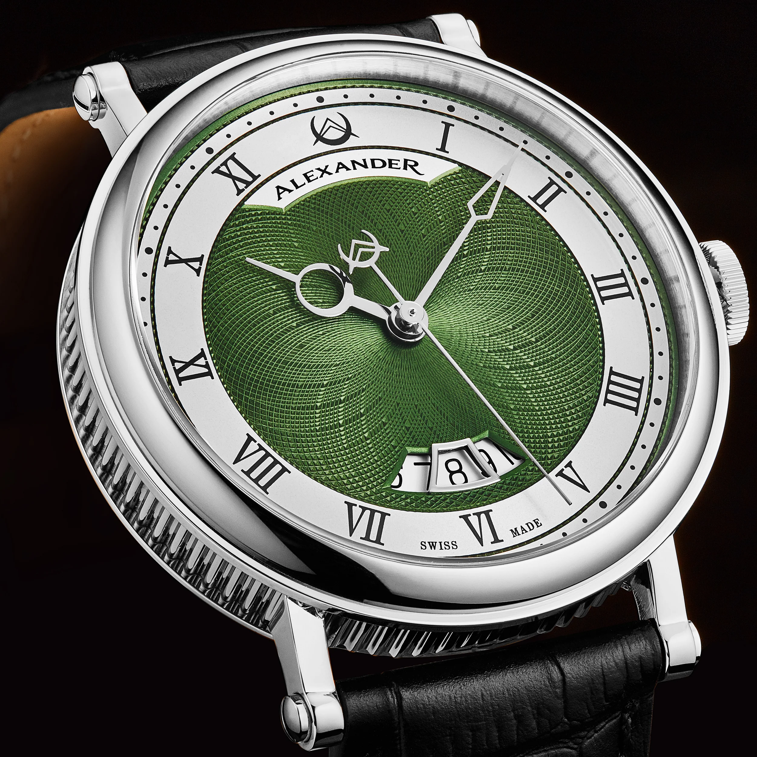 A153-03 Black/Leather | Green Dial - Image 3