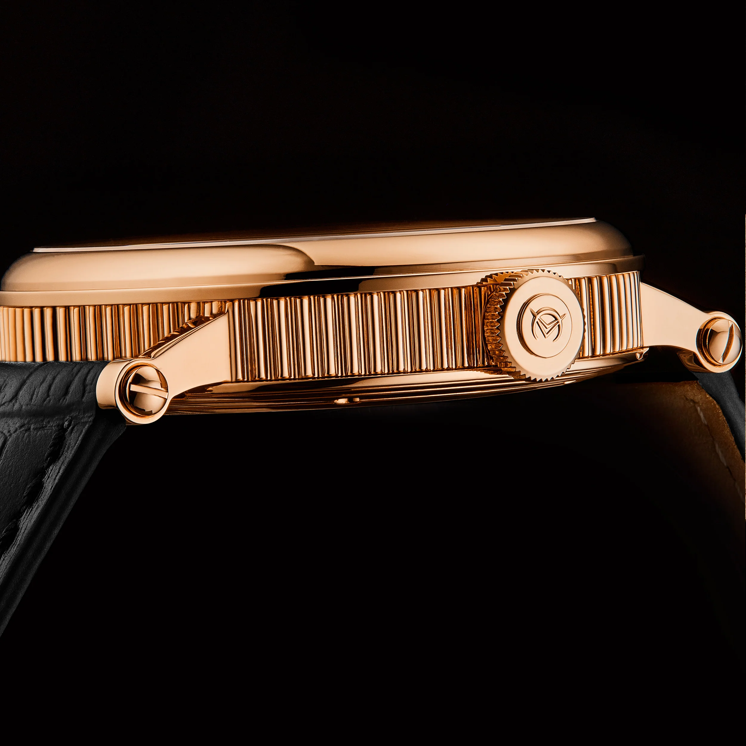 A153-05 Black/Leather | Rose / Salmon Dial - Image 4