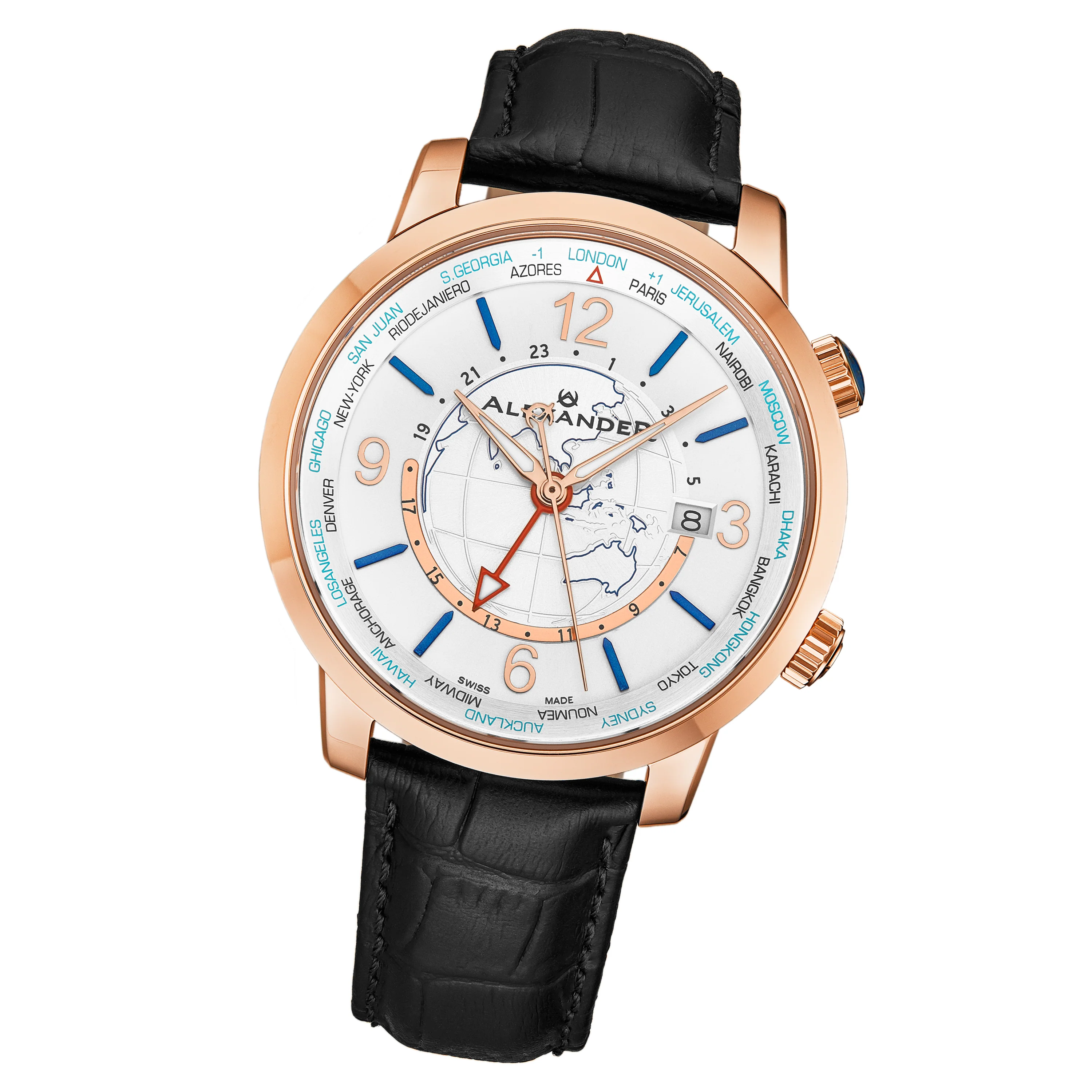 A171A-02 Black/Leather | White Dial - Image 3