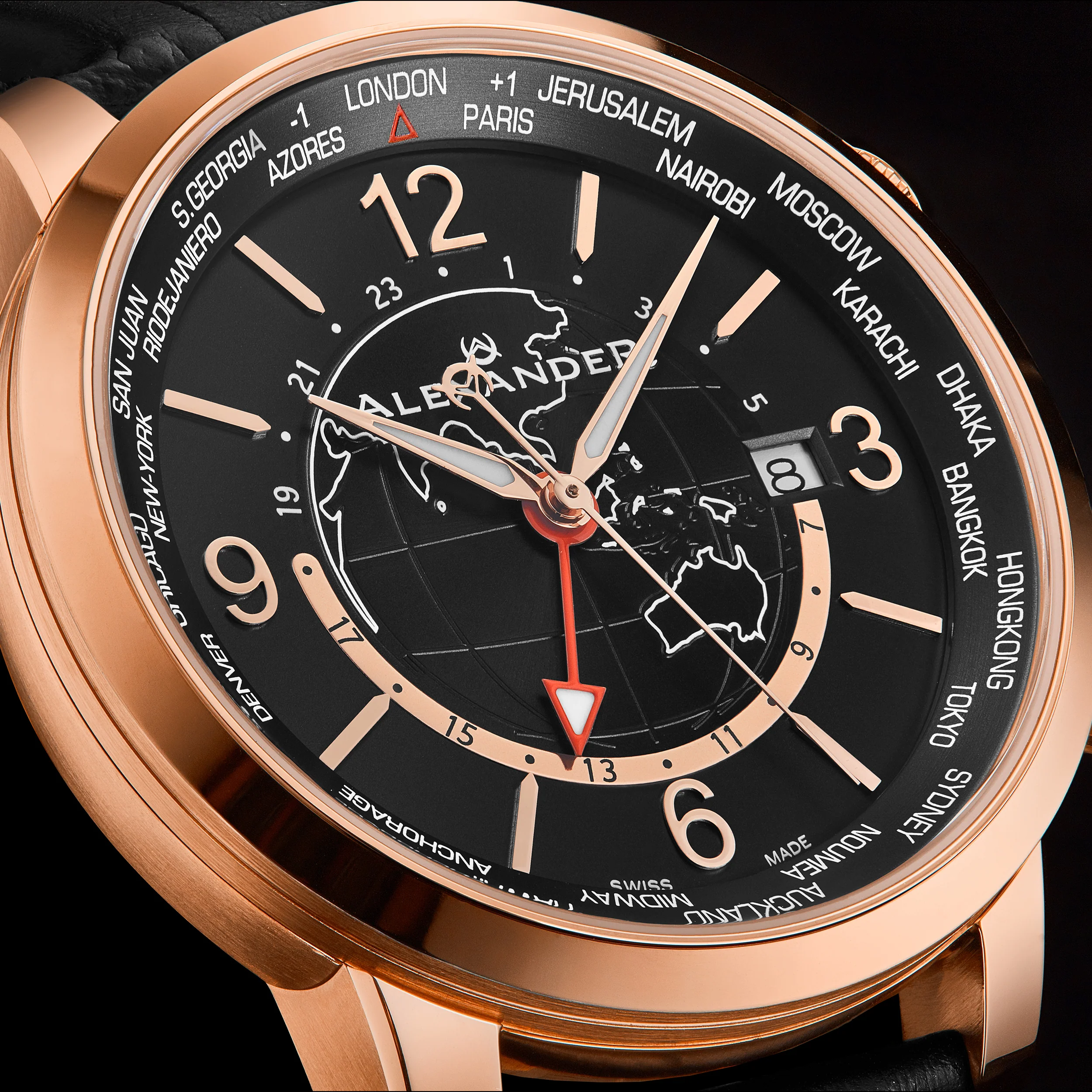 A171A-03 Black/Leather | Black Dial - Image 3