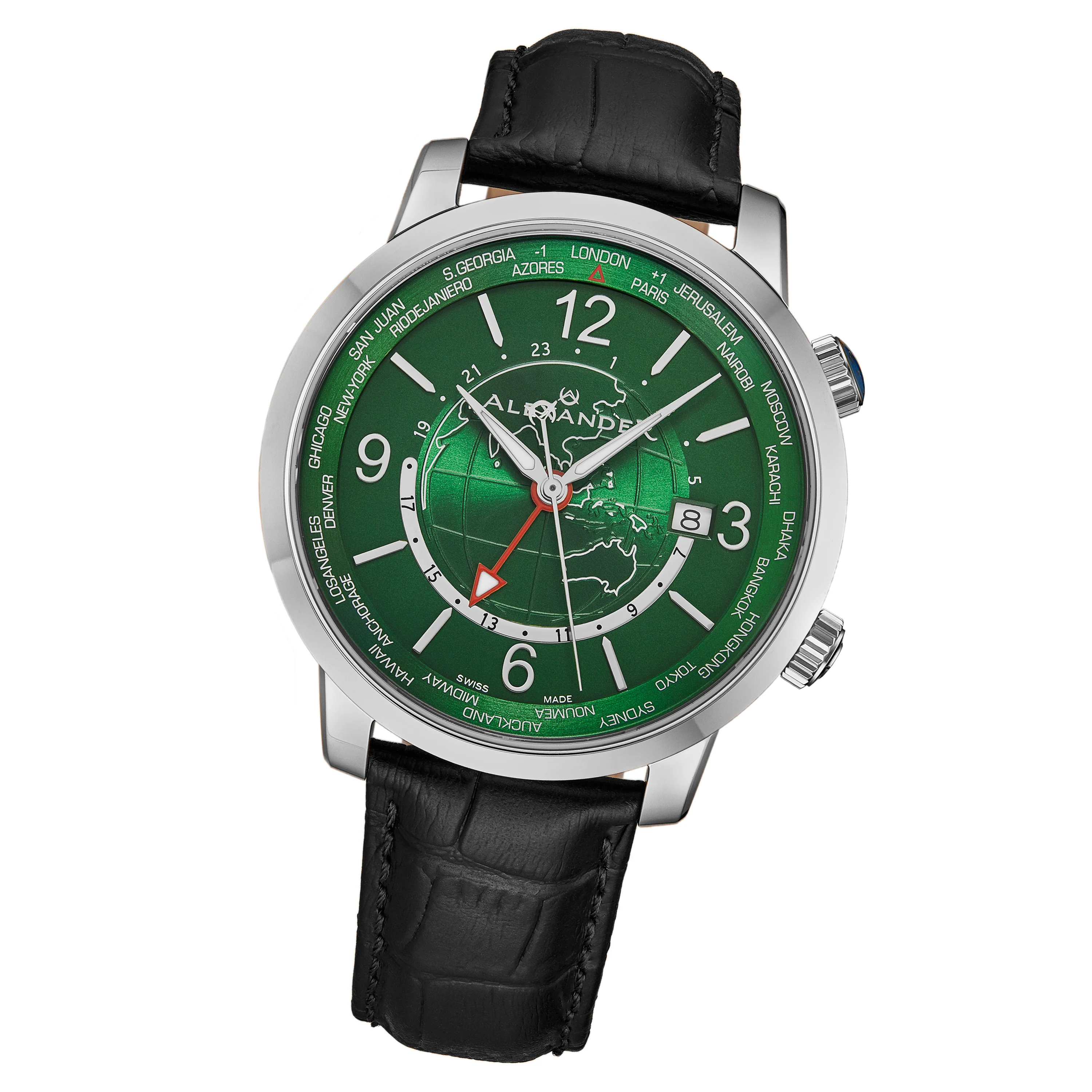 A171A-04 Black/Leather | Green Dial - Image 3