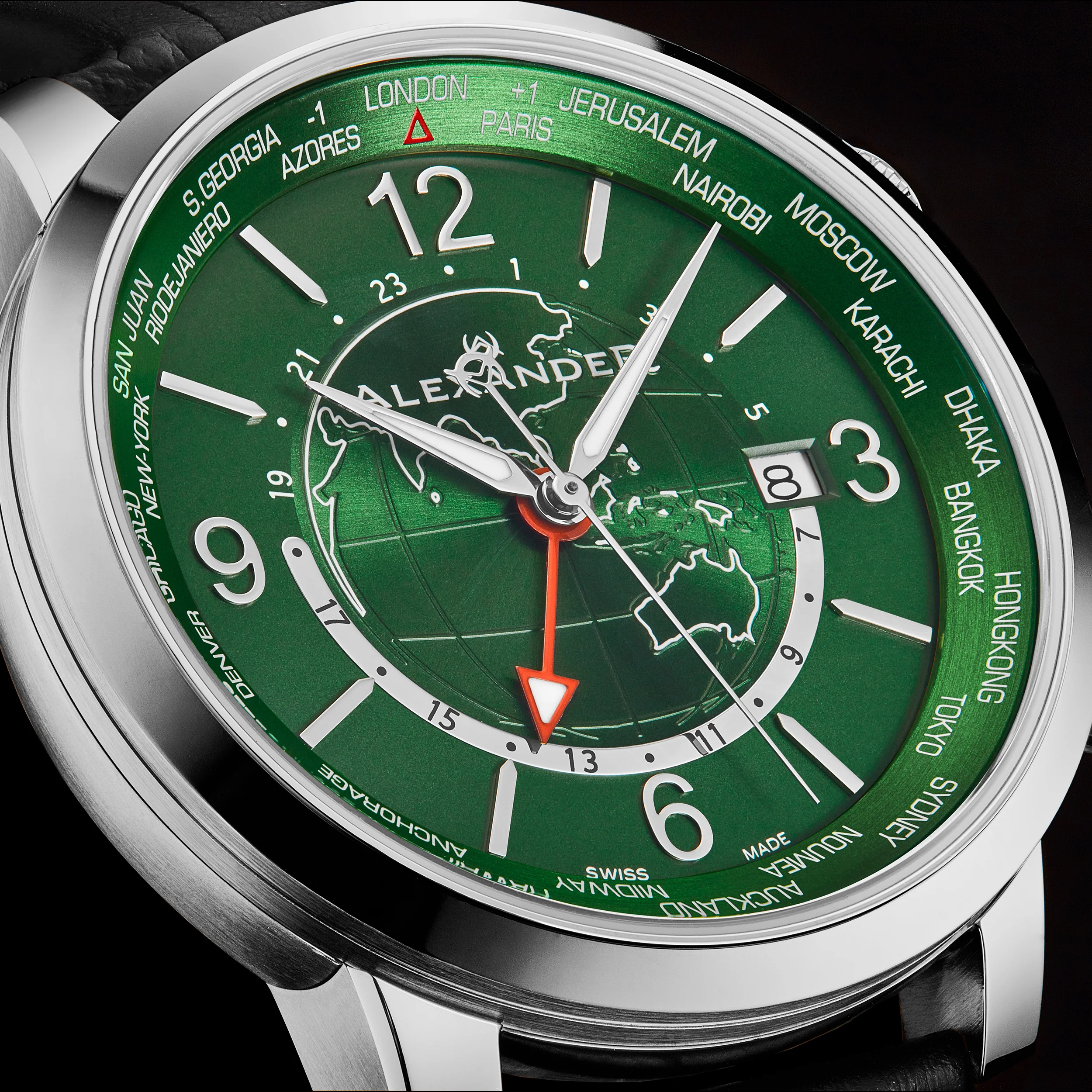 A171A-04 Black/Leather | Green Dial - Image 4