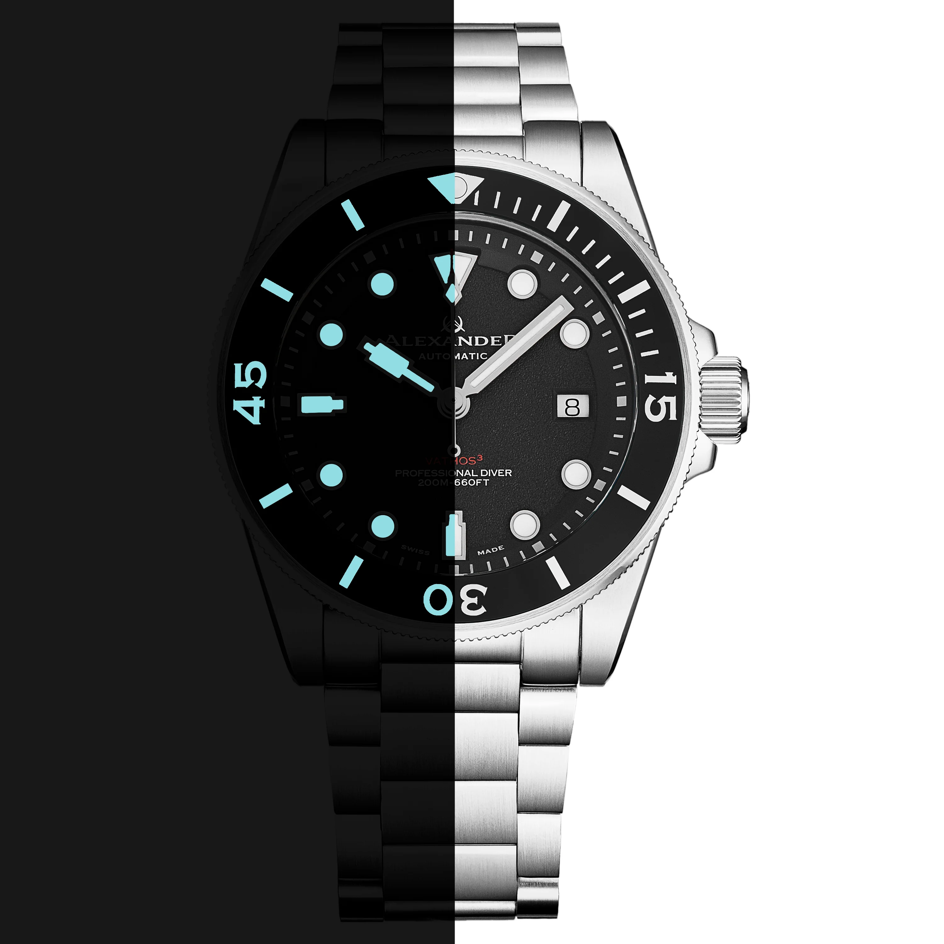 A520-01 Silver/Stainless Steel | Black Dial - Image 3