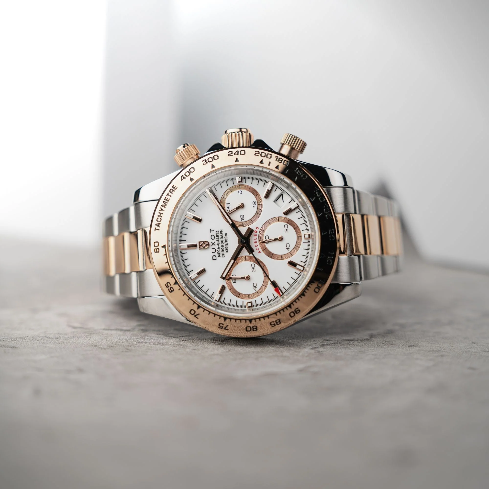 Accelero Chronograph White / Two-tone Stainless Steel | White Dial - Image 4