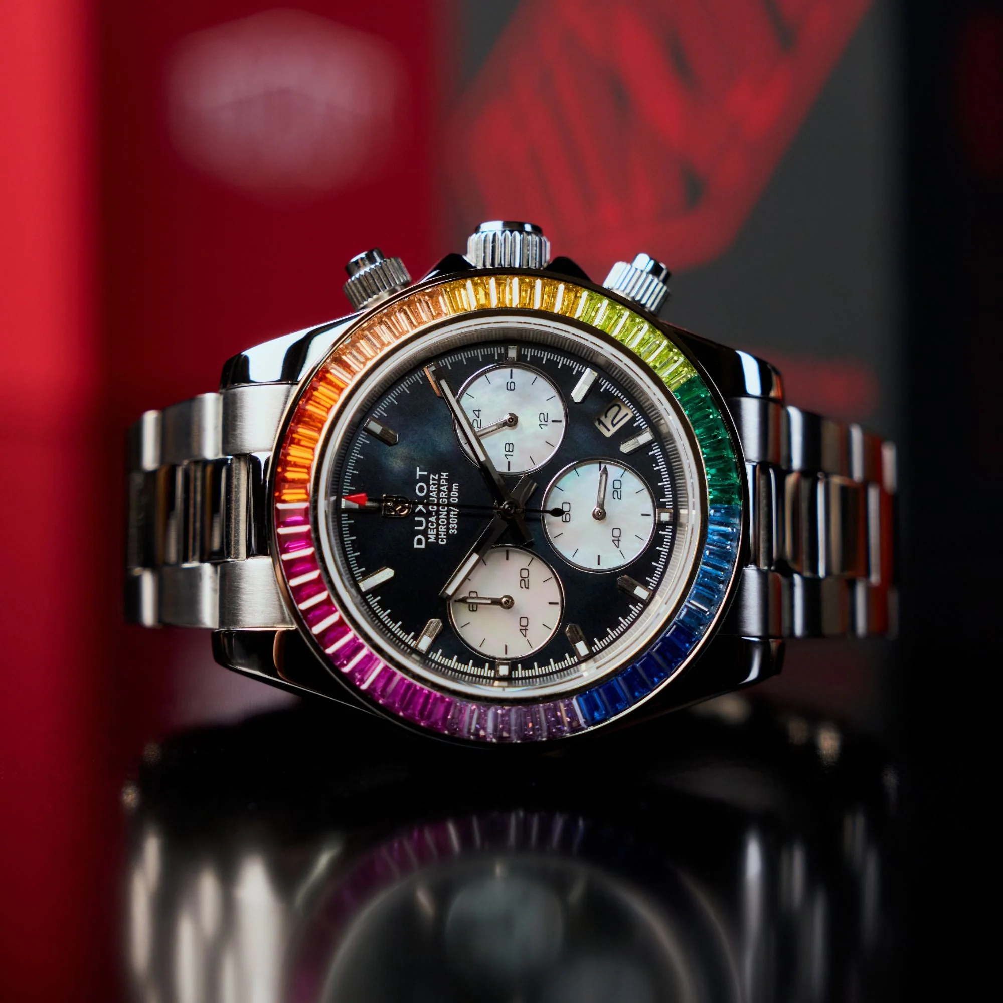 Accelero Rainbow Chronograph Black/Stainless Steel | Black Dial - Image 3