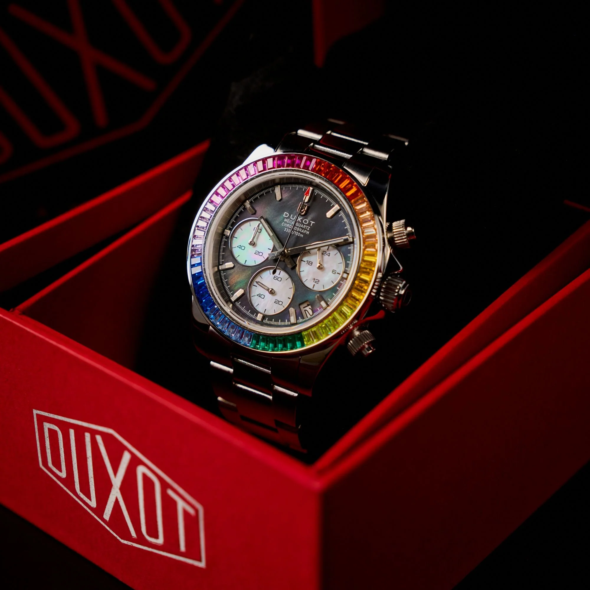 Accelero Rainbow Chronograph Black/Stainless Steel | Black Dial - Image 4