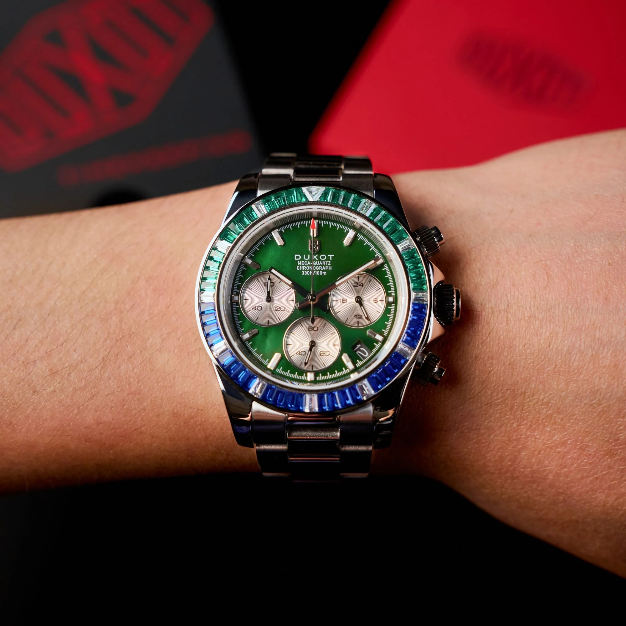 Accelero Rainbow Chronograph Green/Stainless Steel | Green Dial - Image 2