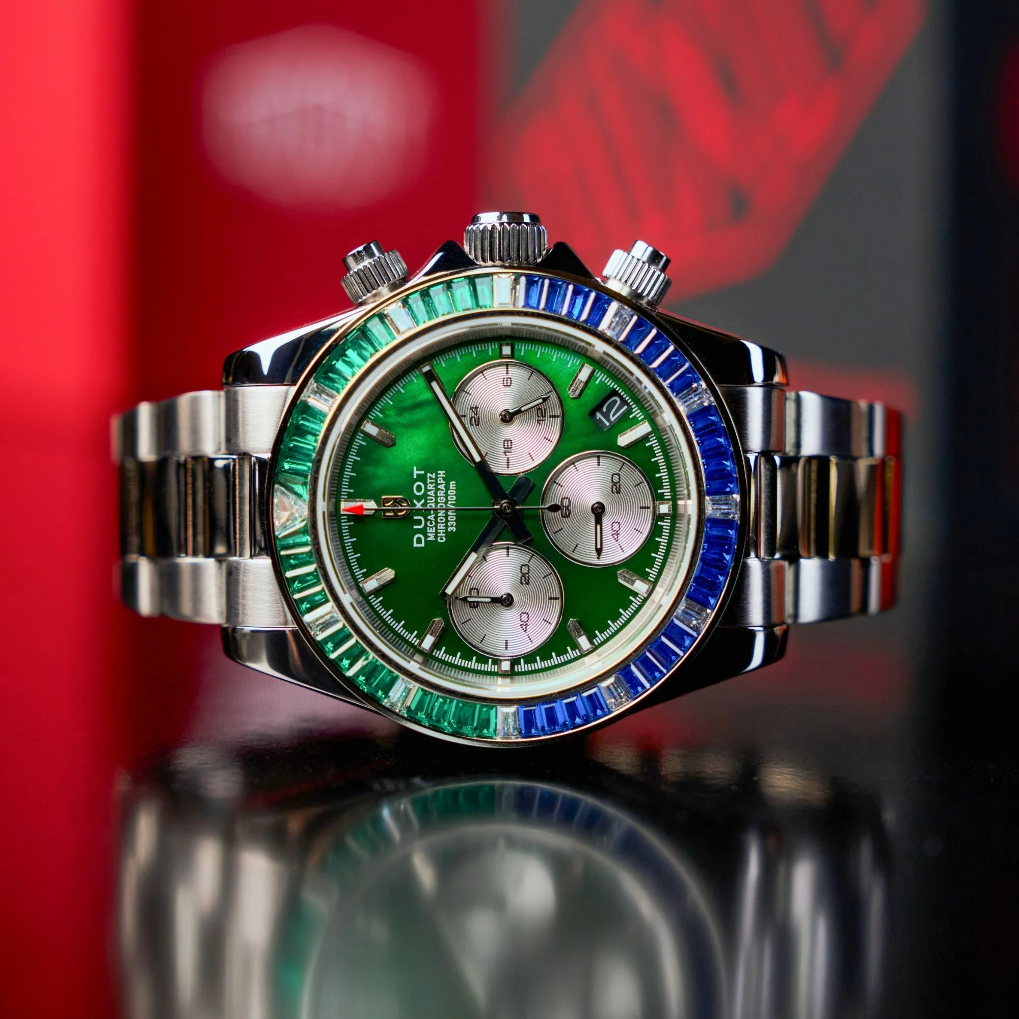 Accelero Rainbow Chronograph Green/Stainless Steel | Green Dial - Image 4