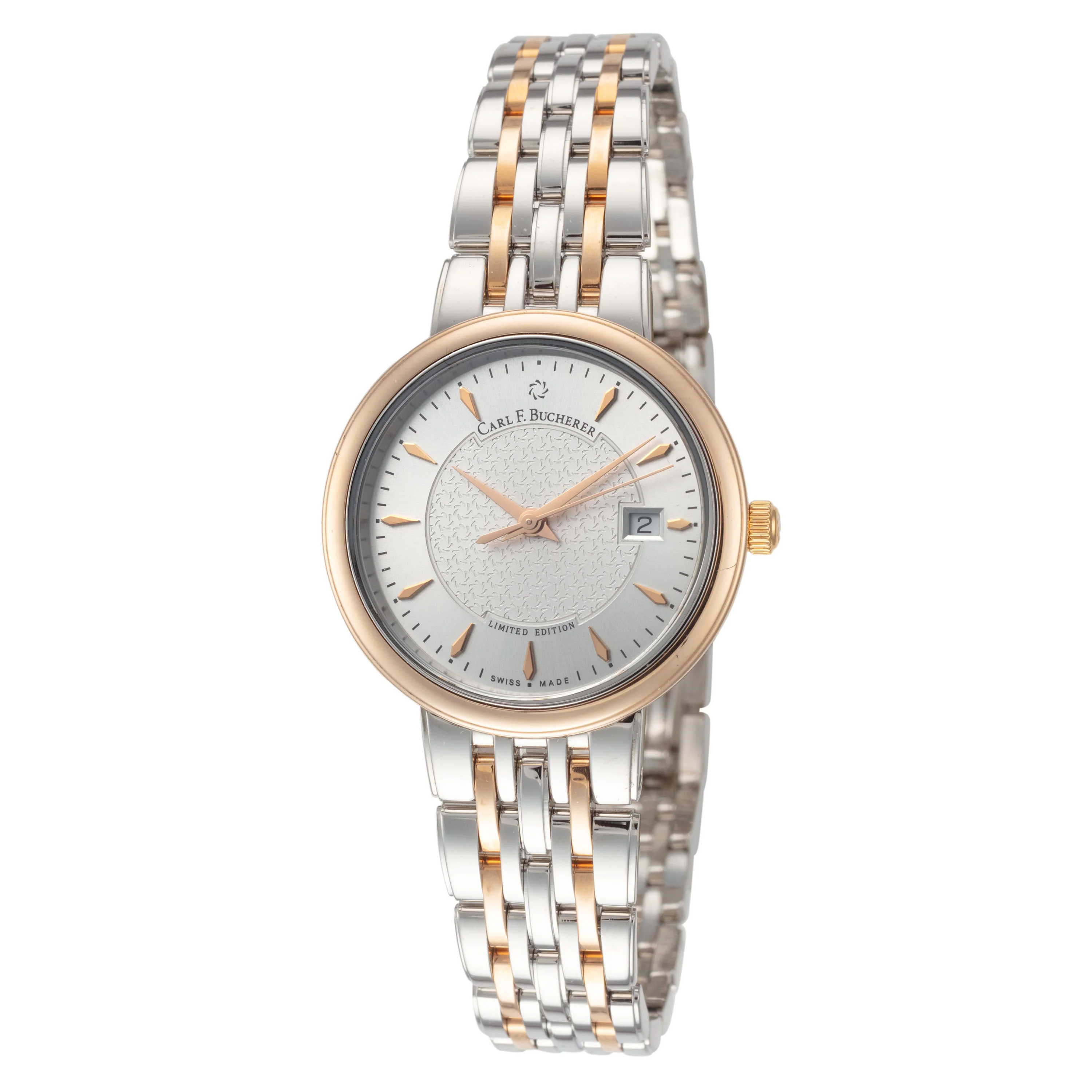 Adamavi 28mm / Stick Index / Silver and Rose Gold | Silver Dial