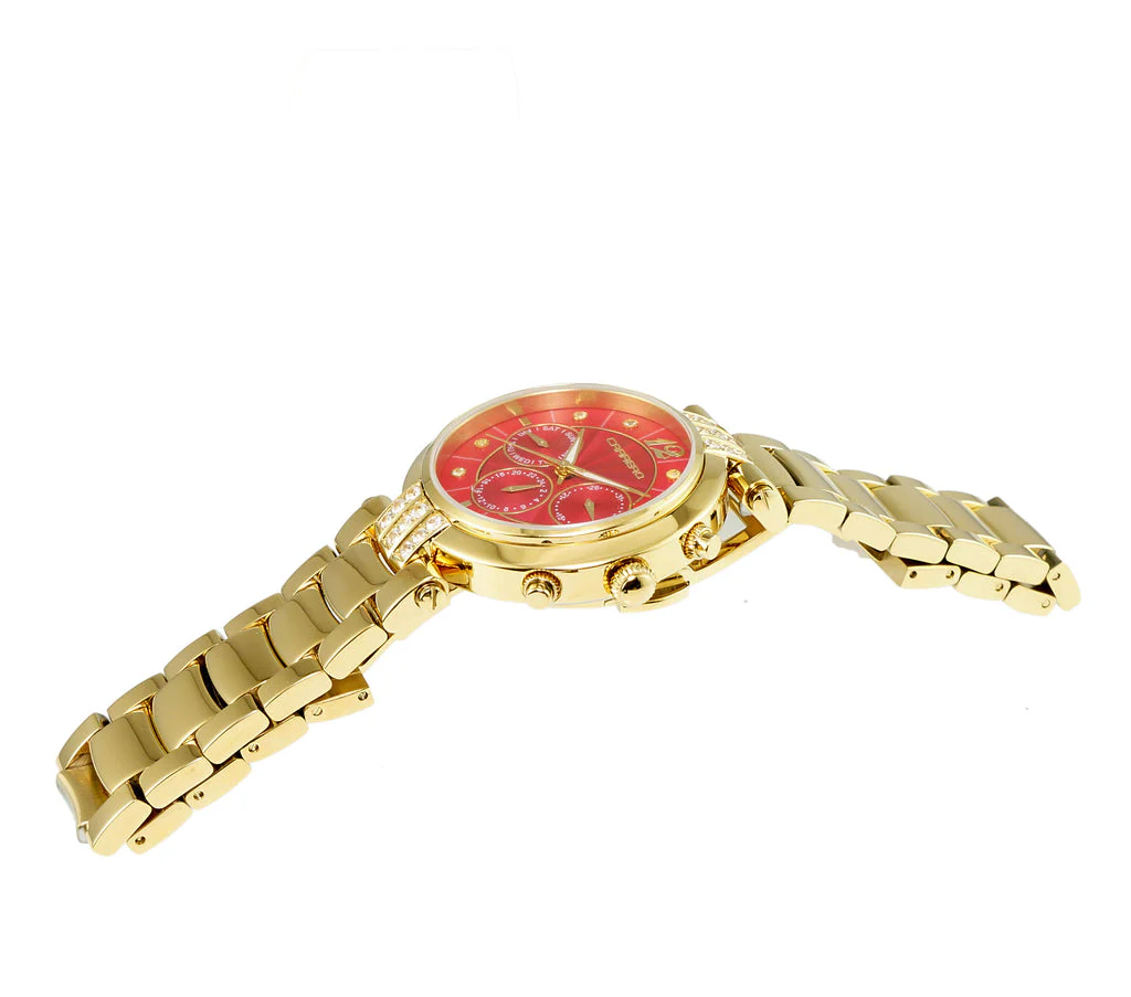 ADELINA COLLECTION Red/Goldtone | Blue Dial - Image 2