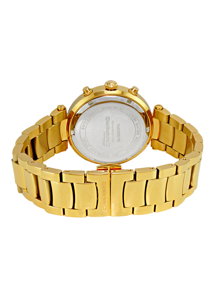 ADELINA COLLECTION Red/Goldtone | Blue Dial - Image 3