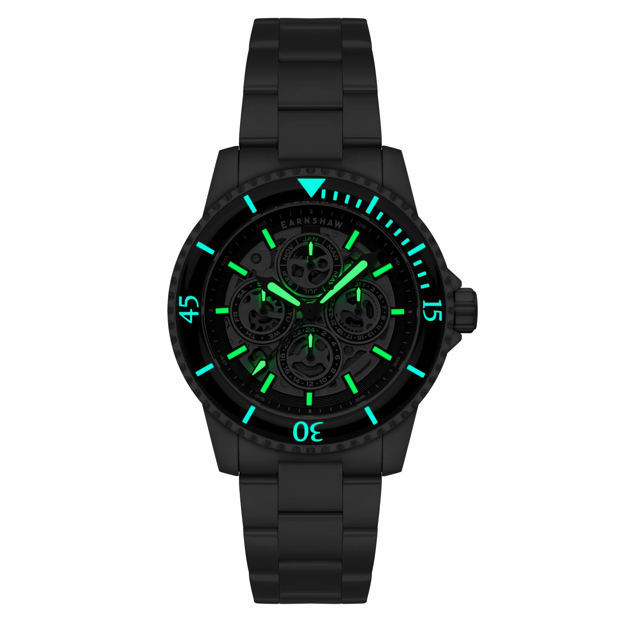 Admiral Duncan Triple Calendar Skeleton Automatic Black / Stainless Steel | Black Dial - Image 2