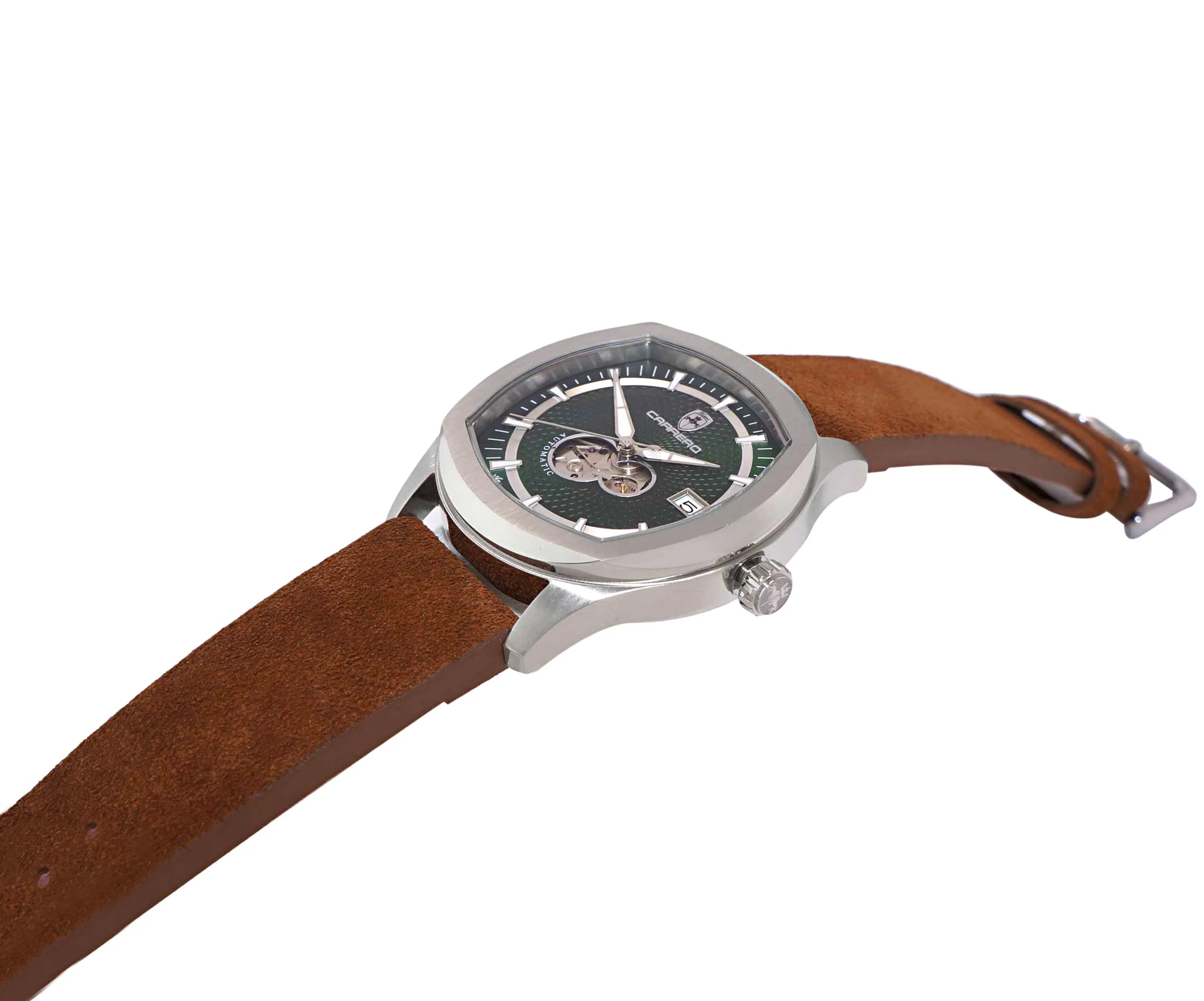 AEQUILUX SILVER TONE-GREEN/BROWN | Green Dial - Image 2