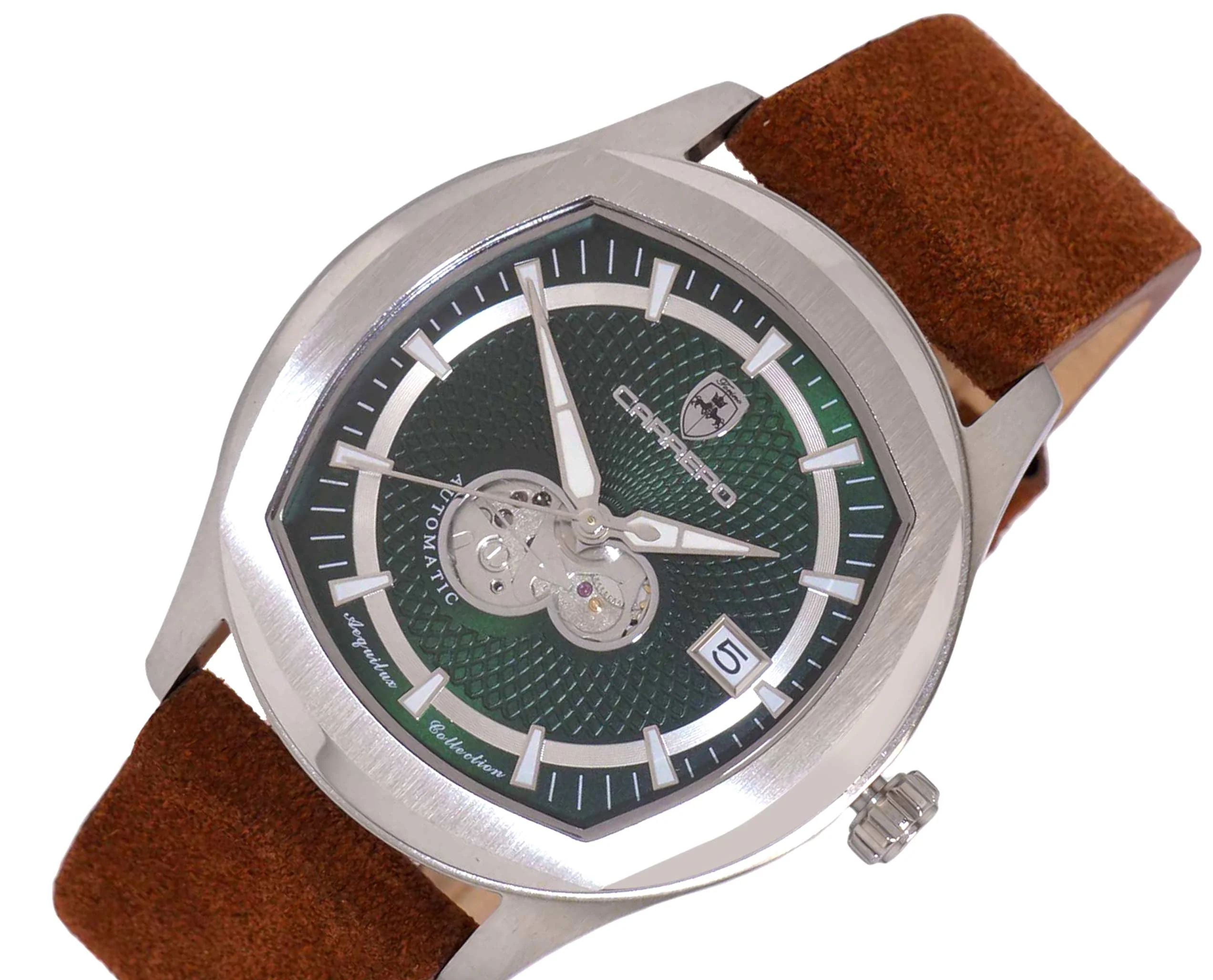 AEQUILUX SILVER TONE-GREEN/BROWN | Green Dial - Image 5