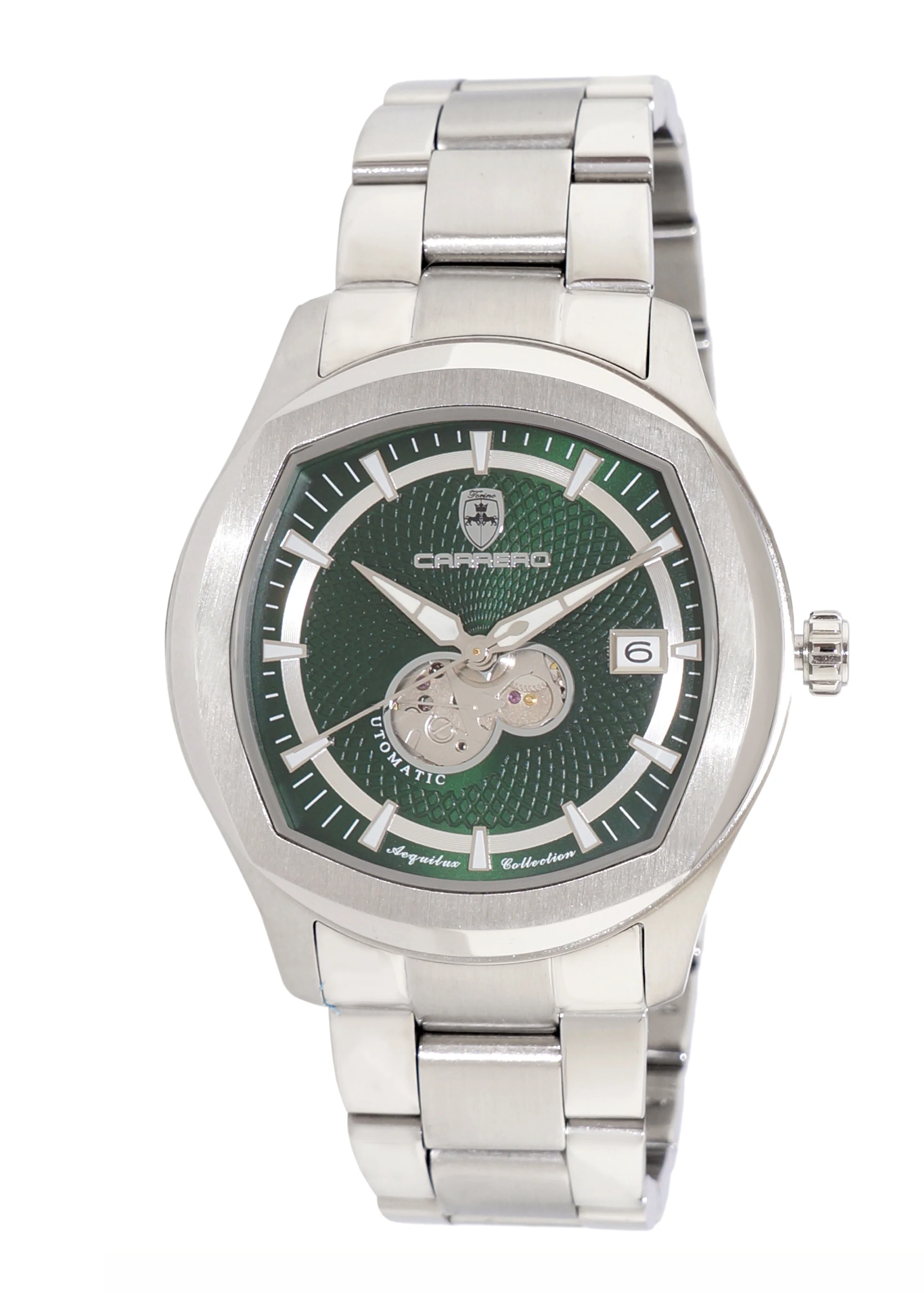 AEQUILUX SILVER TONE/WHITE | Green Dial