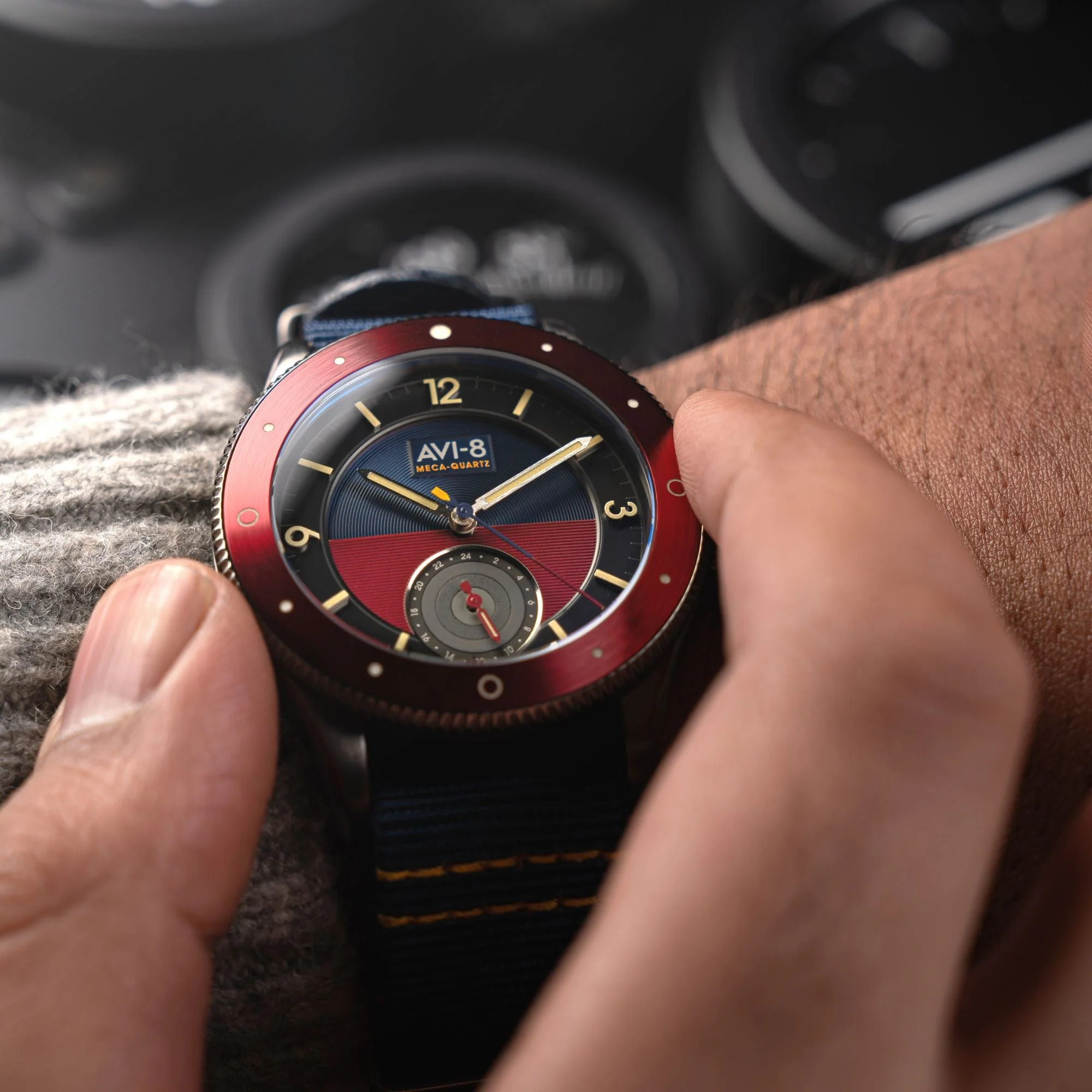 Airmaster Sector Meca-Quartz Blue /Red / Nylon | Blue Dial - Image 3