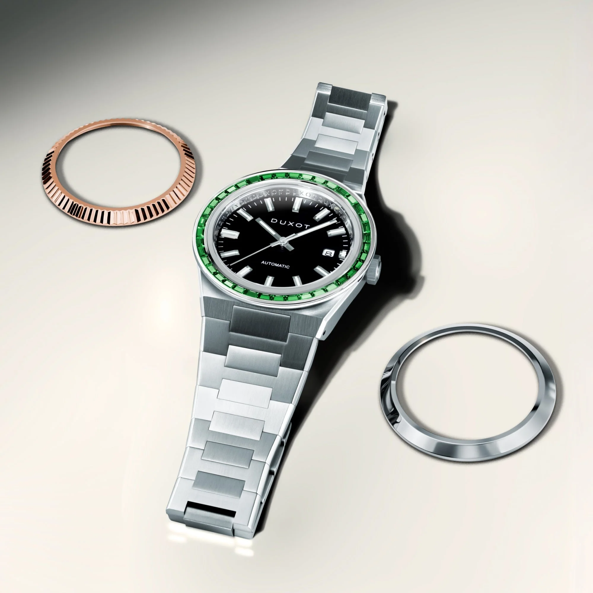 Alicante Rainbow Automatic Black & Green / Stainless Steel | Black Dial - Image 4