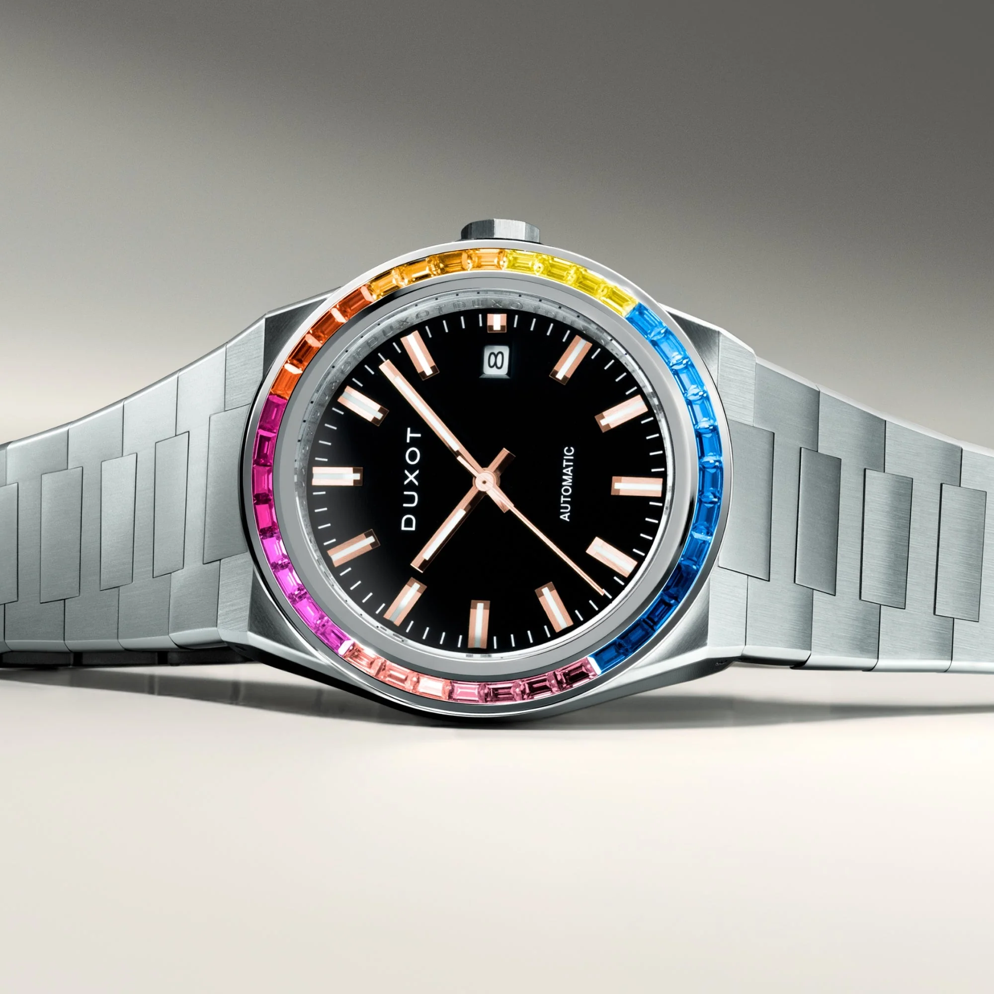 Alicante Rainbow Automatic Black & Rose Gold / Stainless Steel | Black Dial - Image 3