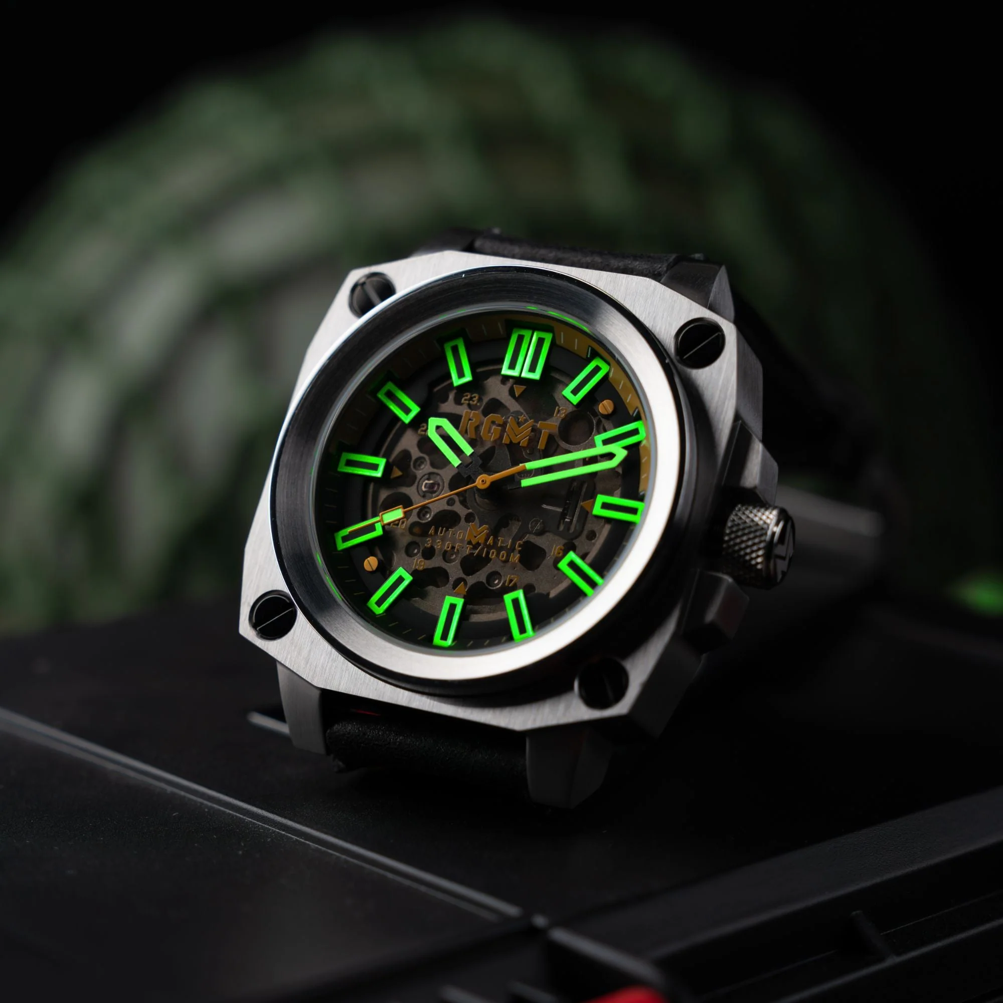 Altimeter Skeleton Automatic Black & Yellow / Leather | Black Dial - Image 3