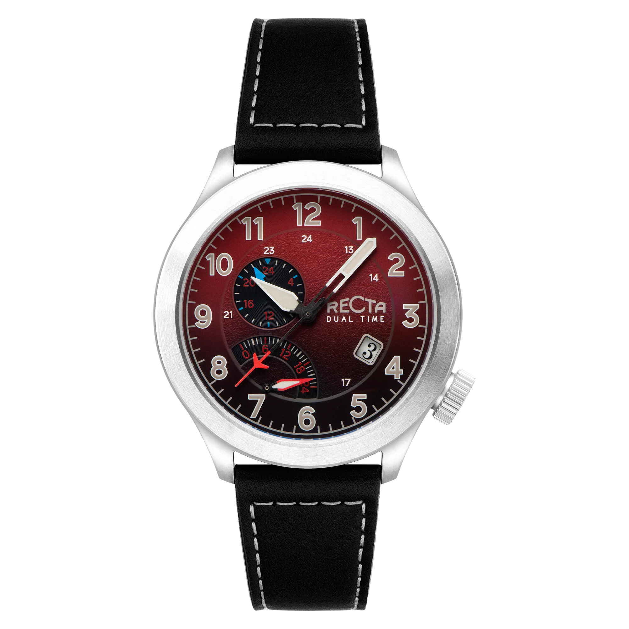 Altitude Japan Quartz Red / Leather | Notched Caseback Dial