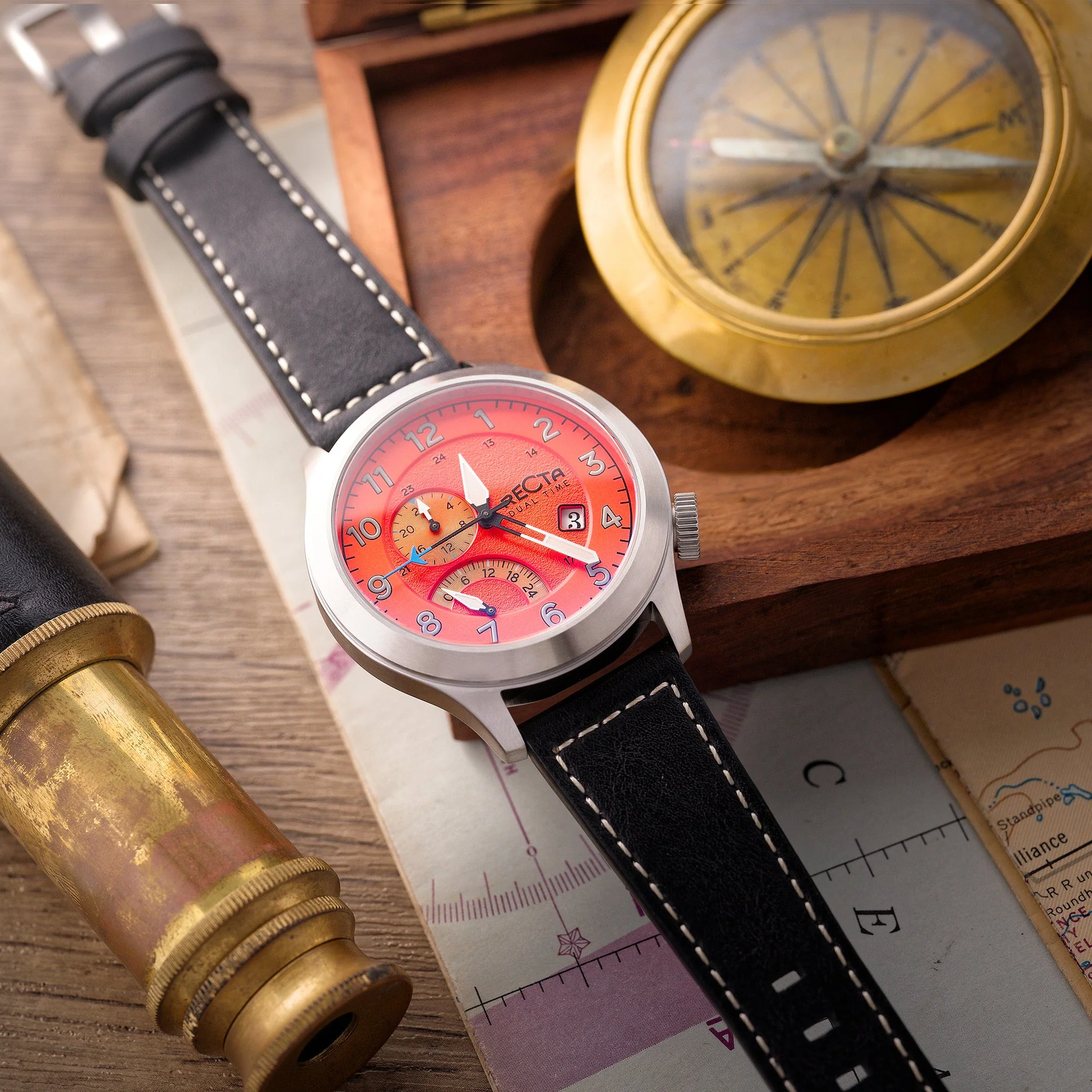 Altitude Japan Quartz Orange / Leather |  Dial - Image 3