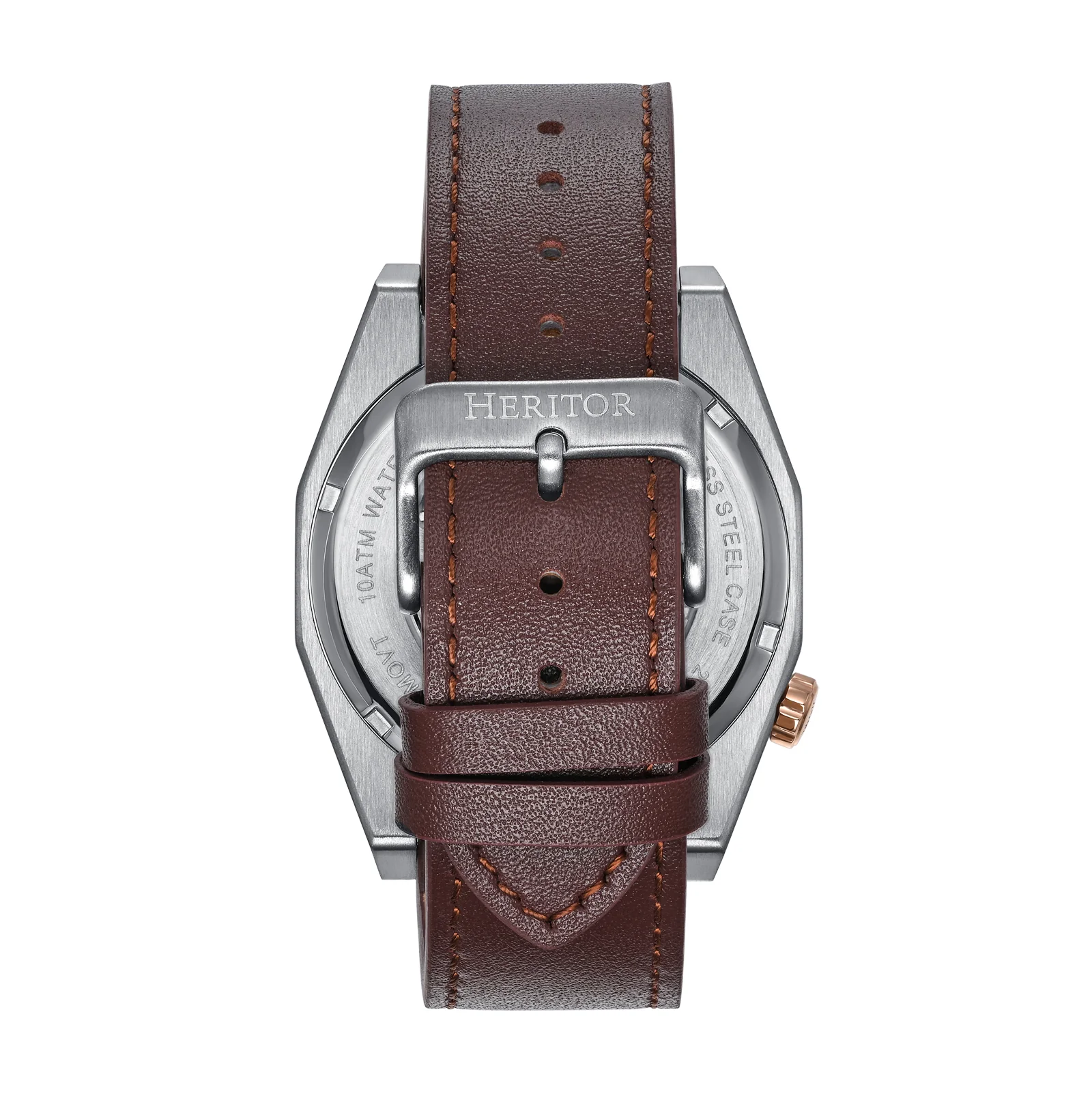 Amadeus Skeleton Watch Brown / Rose Gold | Black Dial - Image 3